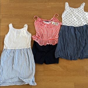 Striped and Polka Dot Dresses Set